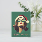 Zakenvrouw Kerstviering Briefkaart (Staand voorkant)
