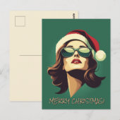 Zakenvrouw Kerstviering Briefkaart (Voorkant / Achterkant)