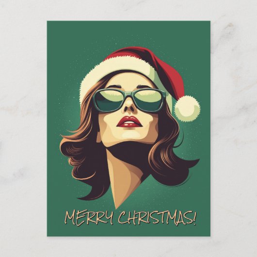 Zakenvrouw Kerstviering Briefkaart (Voorkant)
