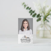 Zakenvrouw | Logo onroerend goed Visitekaartje (Staand voorkant)