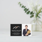 Zakenvrouw | Logo onroerend goed Visitekaartje (Staand voorkant)