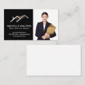 Zakenvrouw | Logo onroerend goed Visitekaartje (Voorkant / Achterkant)