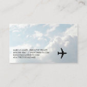 Zakenvrouw reizen | Vliegtuiglogo Visitekaartje (Achterkant)