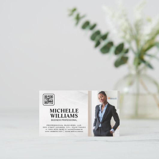 Zakenvrouw | Snelresponscode Visitekaartje (Staand voorkant)