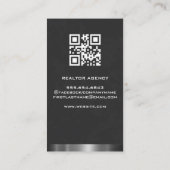 Zakenvrouw | Vastgoedlogo | Metalen rand Visitekaartje (Achterkant)