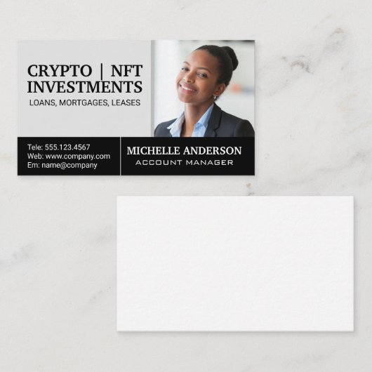 Zakenvrouw | Voeg afbeelding toe Visitekaartje (Voorkant / Achterkant)