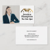 Zakenvrouw zittend | Vastgoedlogo Visitekaartje (Voorkant / Achterkant)