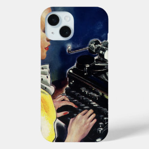 Zakenvrouwelijke secretaresse uit het verleden typ iPhone 15 case