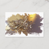 Zakenwagen voor muzieknoflook en vallende noten visitekaartje (Achterkant)