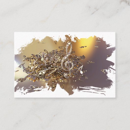 Zakenwagen voor muzieknoflook en vallende noten visitekaartje (Voorkant)