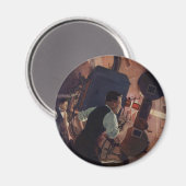 zakenwereld, filmbioscoopprojectionist magneet (Voorkant / Achterkant)