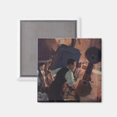 zakenwereld, filmbioscoopprojectionist magneet (Voorkant / Achterkant)