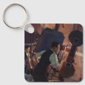 zakenwereld, filmbioscoopprojectionist sleutelhanger (Voorkant)