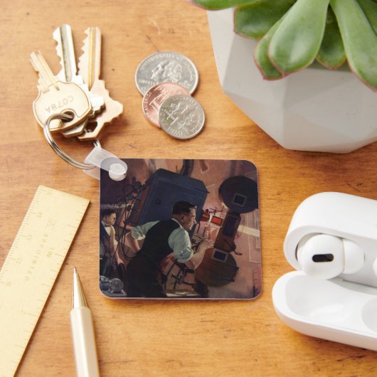 zakenwereld, filmbioscoopprojectionist sleutelhanger (Bureau)