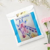 Zakfavoriettas met cute giraffe dierentuin dier fe bedankzakje (Gezegeld)