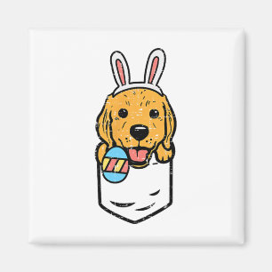 Zakformaat Goud Retriever Konijn Schattig Pasen Ho Magneet
