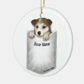 Zakformaat Hondje Keramisch Ornament (Links)