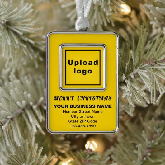 Zakgele portret rechthoek omhuld verzilverd omlijst ornament (Boom)