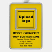 Zakgele portret rechthoek omhuld verzilverd omlijst ornament (Voorkant)