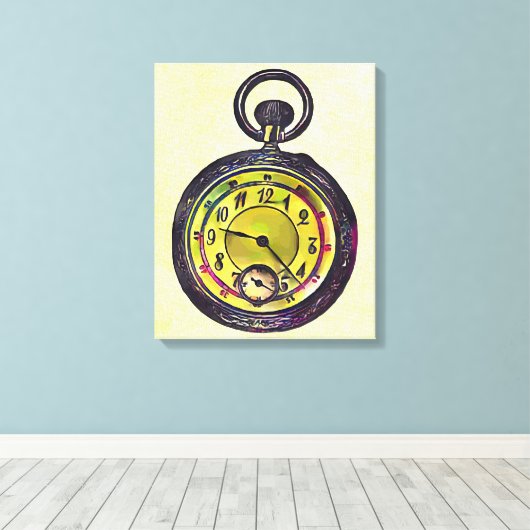 zakhorloge canvas afdruk (Insitu (Houten vloer))