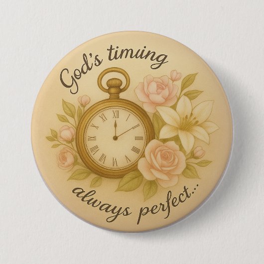 Zakhorloge knopontwerp... ronde button 7,6 cm (Voorkant)