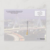 Zakim Bridge, Boston 's nachts Briefkaart (Achterkant)