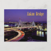 Zakim Bridge, Boston 's nachts Briefkaart (Voorkant)