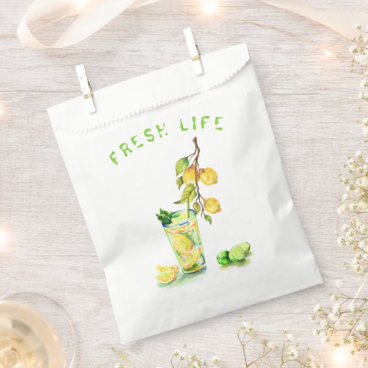 Zakje met citroen-drankfeestfavor - Aangepaste tek (Geknipt)
