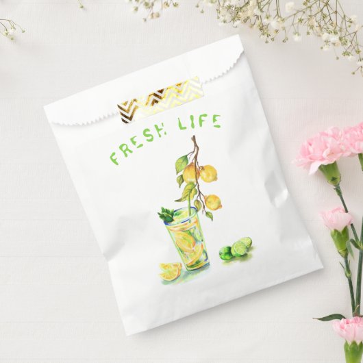 Zakje met citroen-drankfeestfavor - Aangepaste tek (Gezegeld)