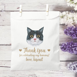 Zakje met kattenbrokjes als huwelijksgunst