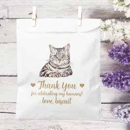 Zakje met kattenbrokjes als huwelijksgunst