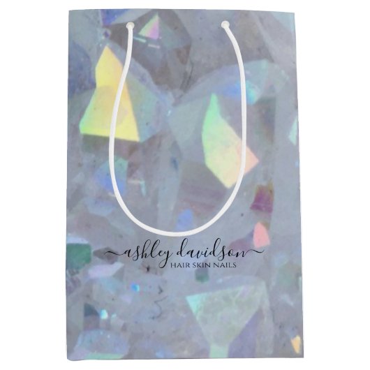 Zakje met middelgrote engel aura kwarts kristal ca (Voorkant)