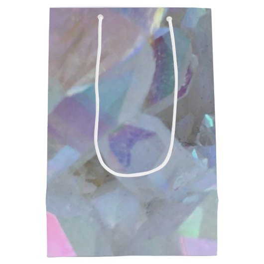 Zakje met middelgrote engel aura kwarts kristal ca (Achterkant)