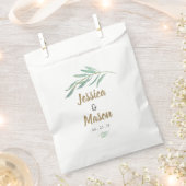 Zakje met rustieke groene decoratie als huwelijksg (Geknipt)