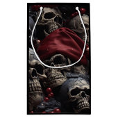 Zakje met Schedel voor Kerstcadeaus (Zwart) (Achterkant)