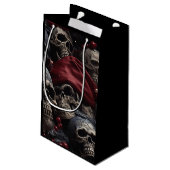 Zakje met Schedel voor Kerstcadeaus (Zwart) (Achterkant Gekanteld)