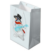 Zakje met sneeuwman Rock and Roll-cadeau (Voorkant Gekanteld)