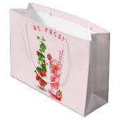 Zakje met verse aardbeien drank - aangepaste tekst (Achterkant Gekanteld)