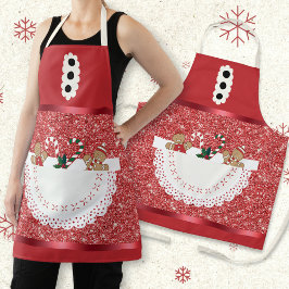 Zakje vol met Xmas Red Glitter Metallic Mrs Claus Schort