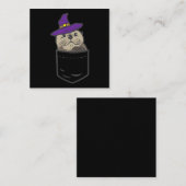 zakje witje pet| schattig halloween Gift Vierkante Visitekaartje (Voorkant / Achterkant)