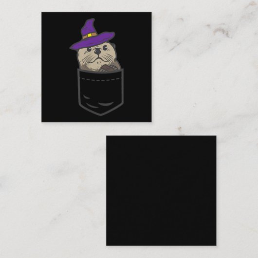 zakje witje pet| schattig halloween Gift Vierkante Visitekaartje (Voorkant / Achterkant)