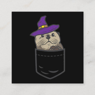 zakje witje pet  schattig halloween Gift Vierkante Visitekaartje