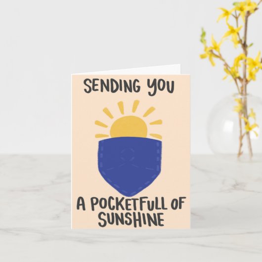 Zakje Zonneschijn, 4x6, Vouwkaart Kaart (Gele Bloem)