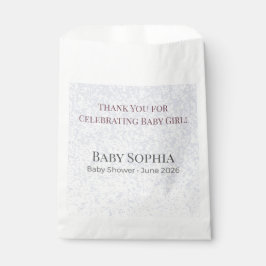 Zakjes als dankbetuiging voor baby shower roze mei