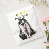 Zakjes met kat met smoking voor dierenfeestje (Gezegeld)