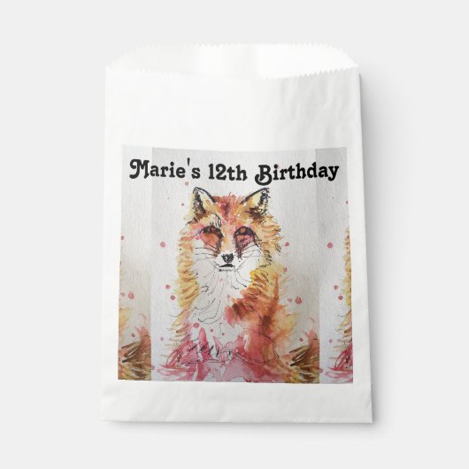Zakjes met knuffel rode vos voor feestjes (Voorkant)