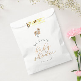Zakjes met wilde bloemen als feestgunst voor baby
