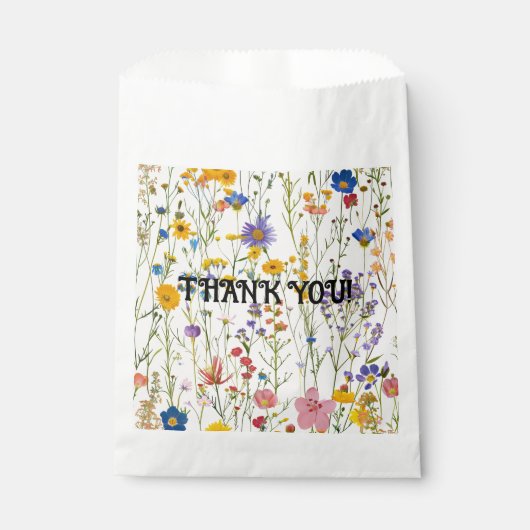 Zakjes met wilde bloemen als thema voor snoepgoed (Voorkant)