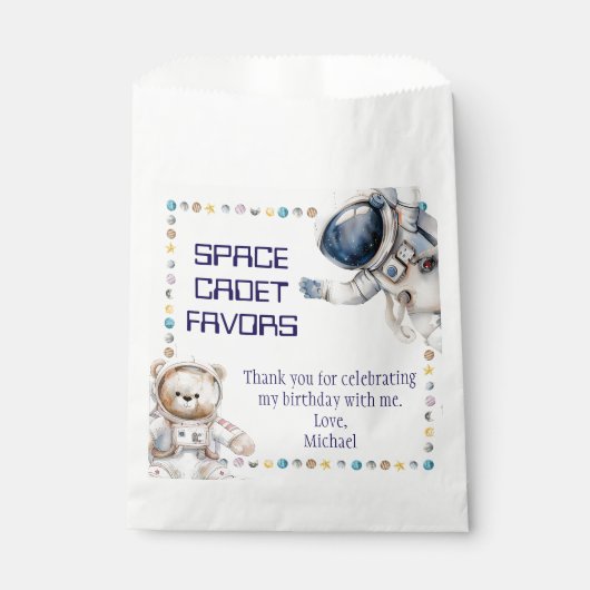 Zakjes voor feestgeschenken Outer Space verjaardag (Voorkant)