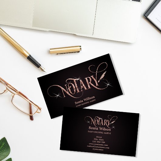 Zakken voor goudhypotheekleningen voor notariseleg visitekaartje